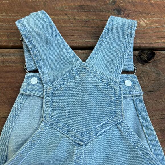 Betsey Johnson Denim Overall Dress 2T Floral Jumper Ruffle Skirt Red Rose Print - Picture 10 of 16